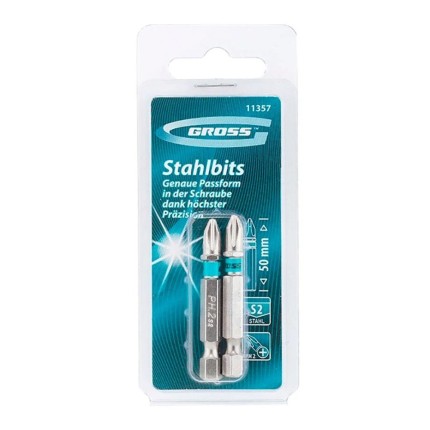 Bits Phillips 5/16" 50mm Ph3 Aço S2 Unidade-GROSS