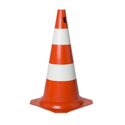 Cone de Sinalização PVC 50cm Laranja/Branco-PLASTCOR