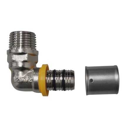 Cotovelo com Rosca Macho P/Gás 16mmX1/2"-ASTRA