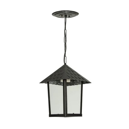 Pendente Colonial Quadrado com Vidro Liso Bocal E27-BLUMENAU