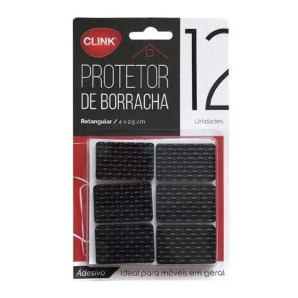 Protetor de Borracha com Adesivo Retangular 2,5cm-CLINK