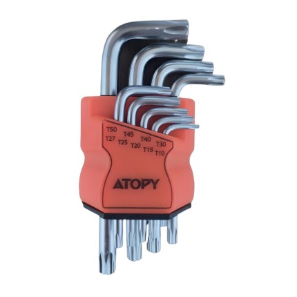 Jogo de Chave Torx Curta Tipo L 9 Peças-ATOPY
