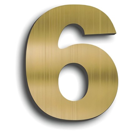 Número Residencial Ouro Escovado N°6 - LG METAIS
