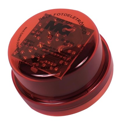 Rele Fotocélula para Base Vermelho Bivolt 1000w RFE-131 6P0P 13/12-MARGIRIUS