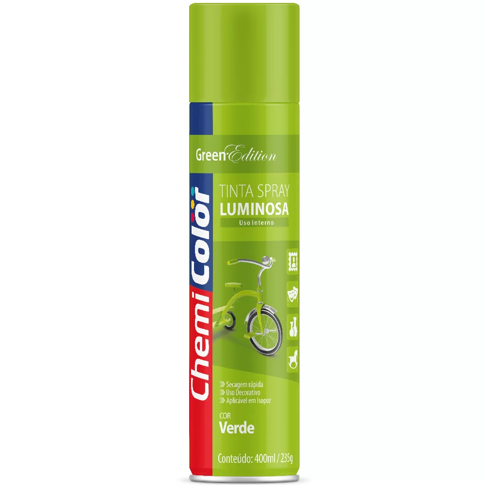 Tinta Spray Luminosa Verde 400ML-CHEMICOLOR