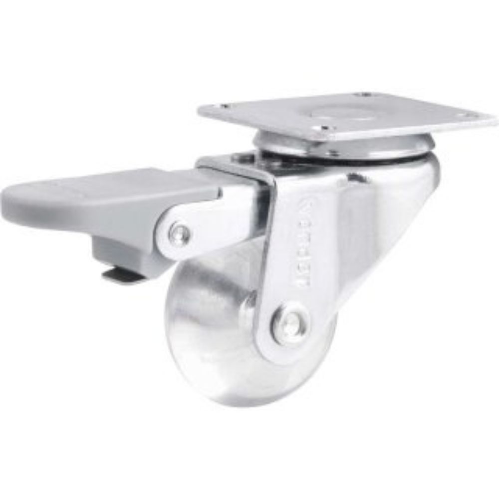 Rodízio Poliuretano (Pu) Giratório com Freio Transparente 1.3/8"-VONDER