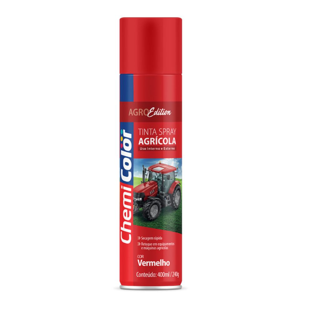 Tinta Spray Agrícola Vermelho Massey Fergusson 400ml-CHEMICOLOR