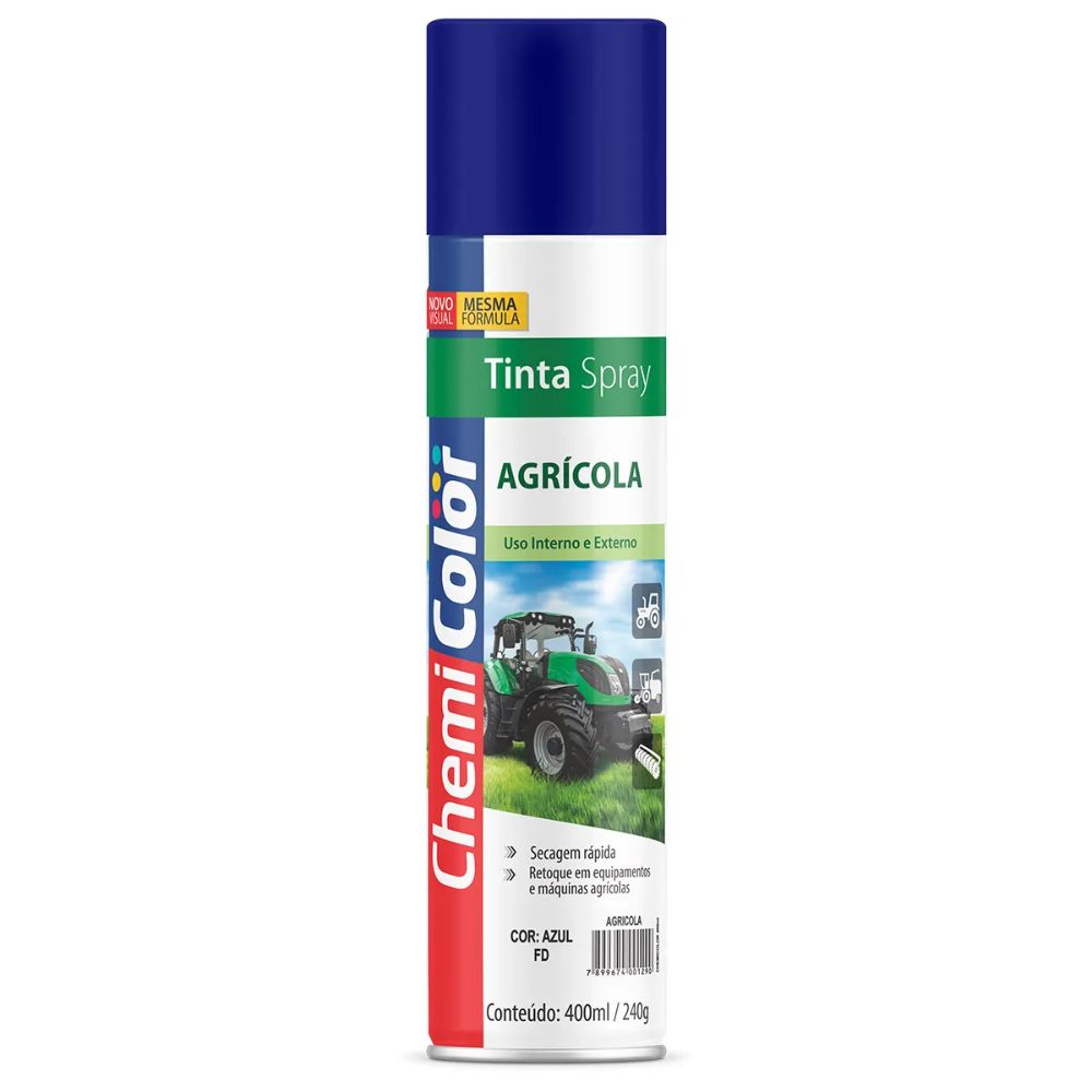 Tinta Spray Agrícola Azul Ford 400ml-CHEMICOLOR