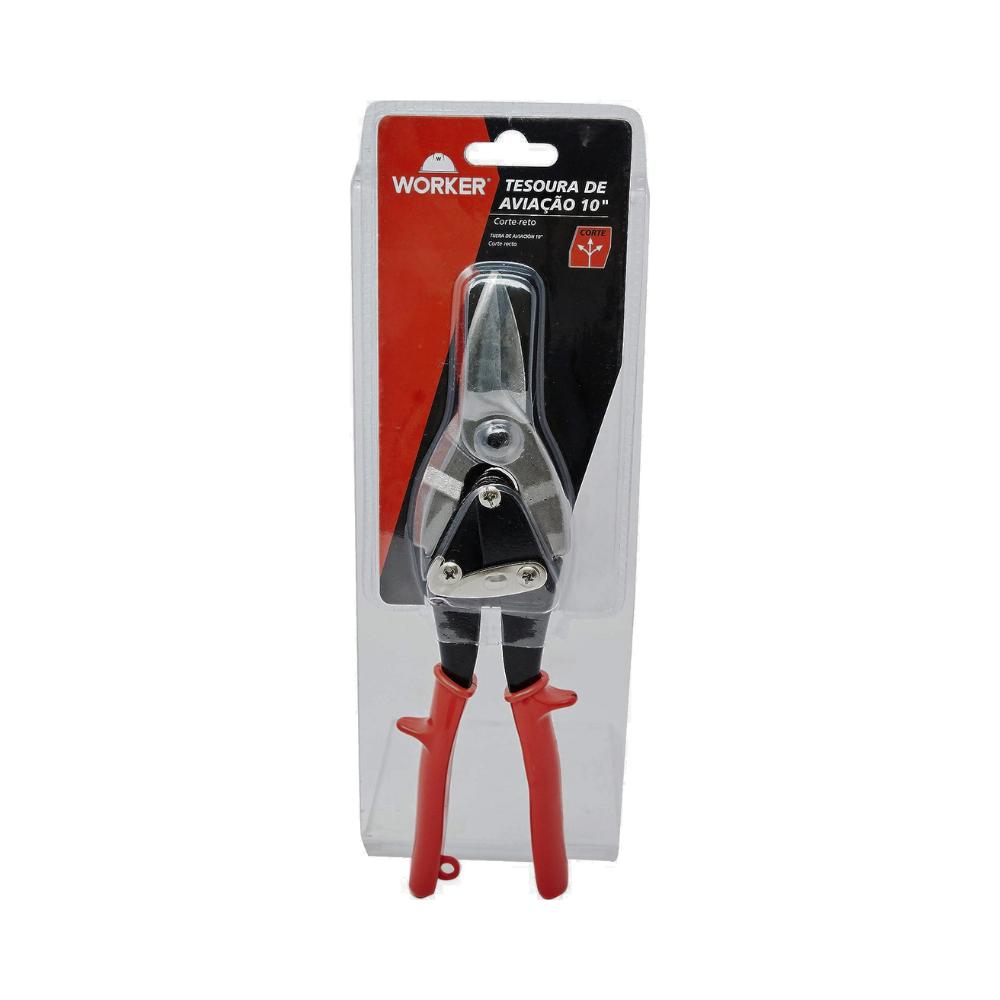 Tesoura de Aviação Reta 10"-WORKER