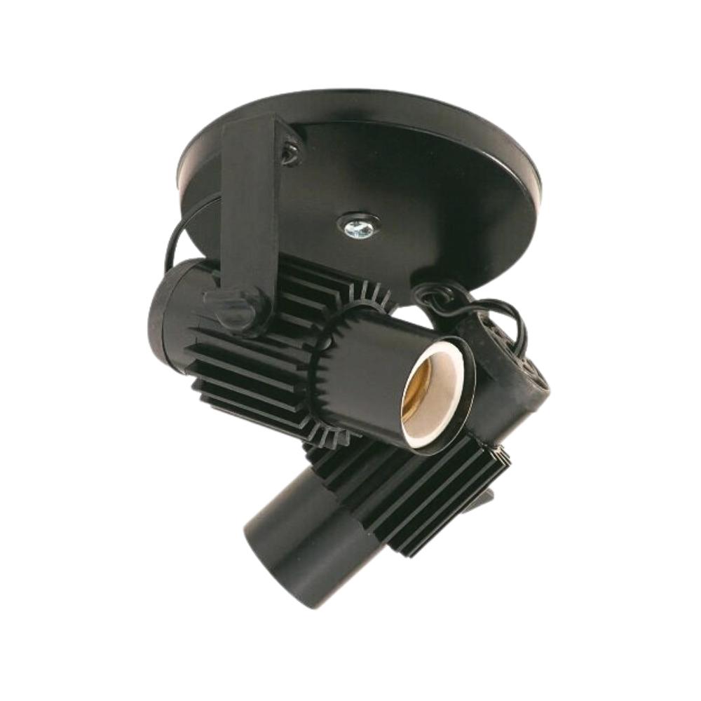 Spot  para 2 Lâmpadas Preto-JR ILUMINAÇÃO