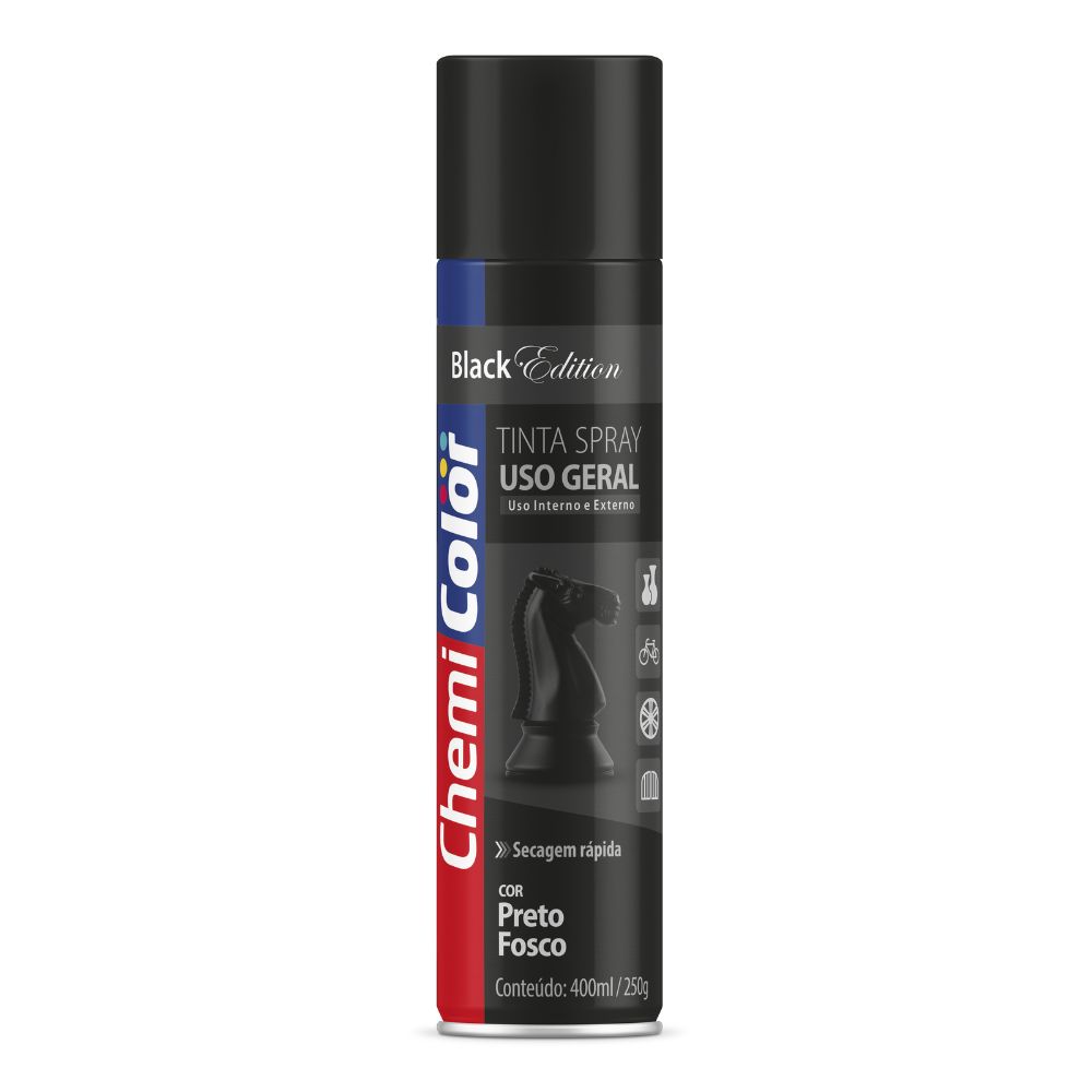 Tinta Spray Preto Fosco 400ml/250g-