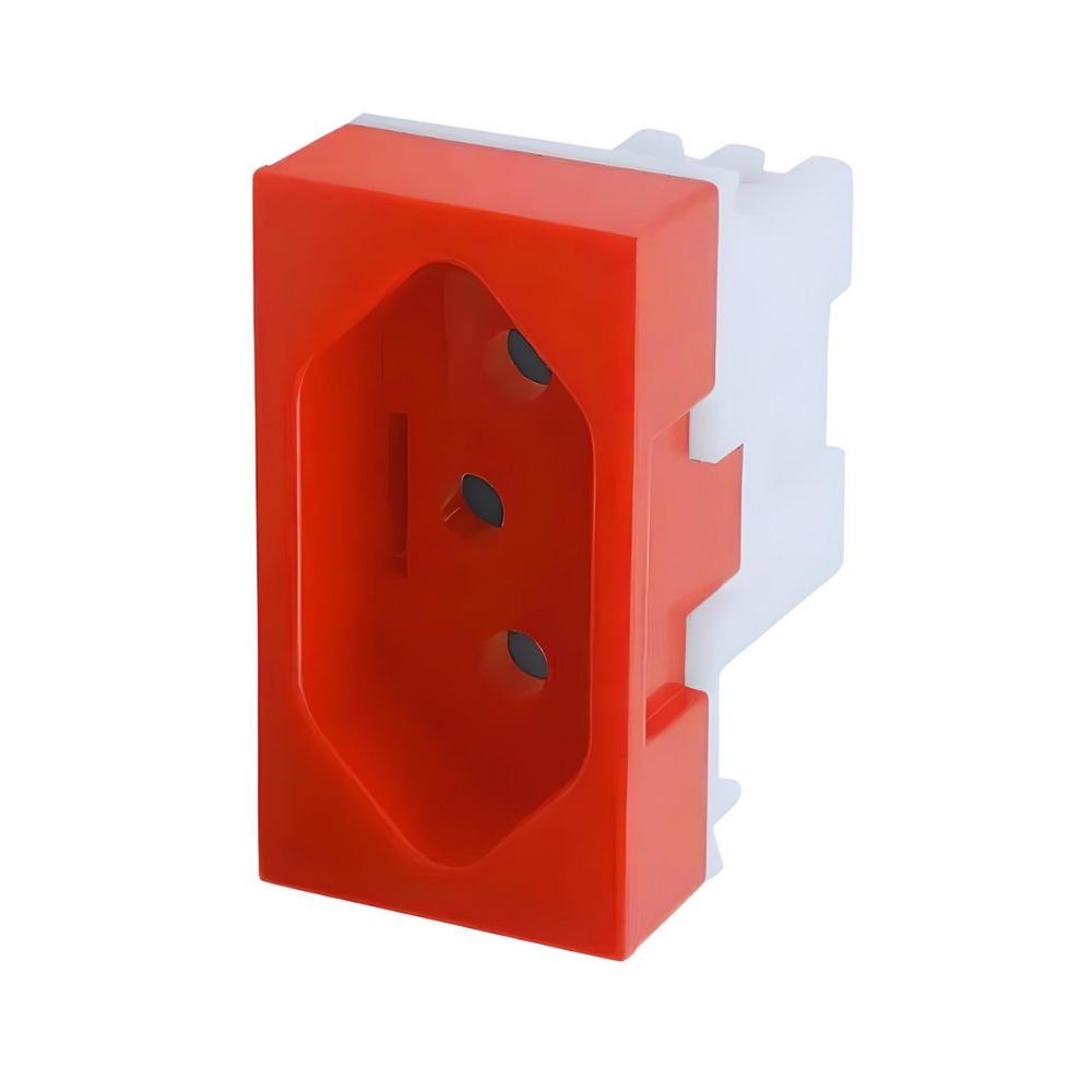 Modulo Tomada 2P+T 10A Vermelha (SM/EV)-FAME