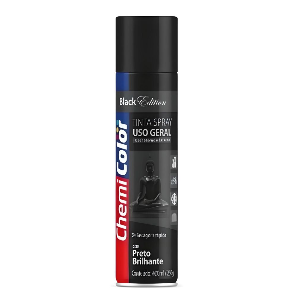Tinta Spray Preto Brilhante 400ml