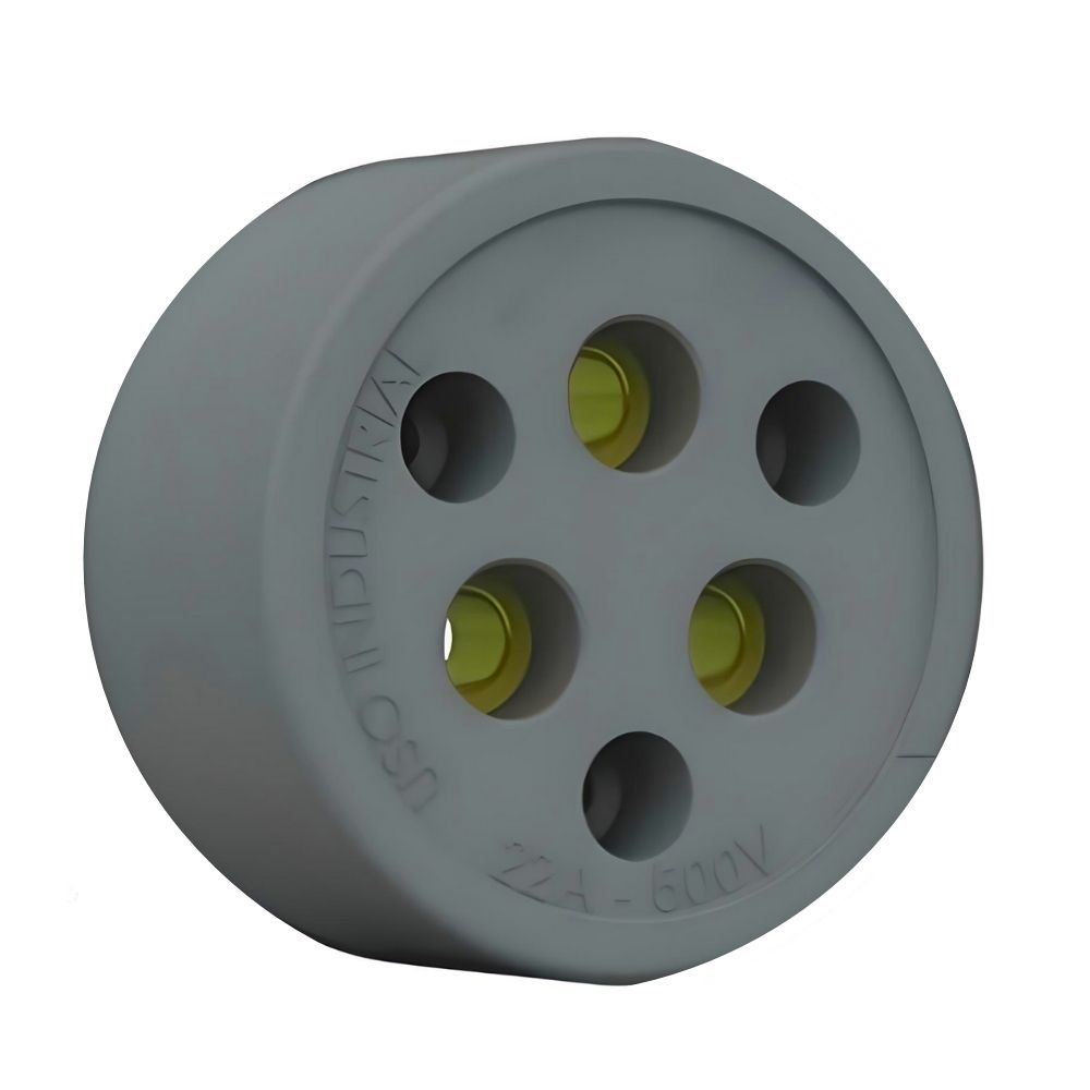 Tomada de Nylon 2X20A Cinza-LUMIBRAS