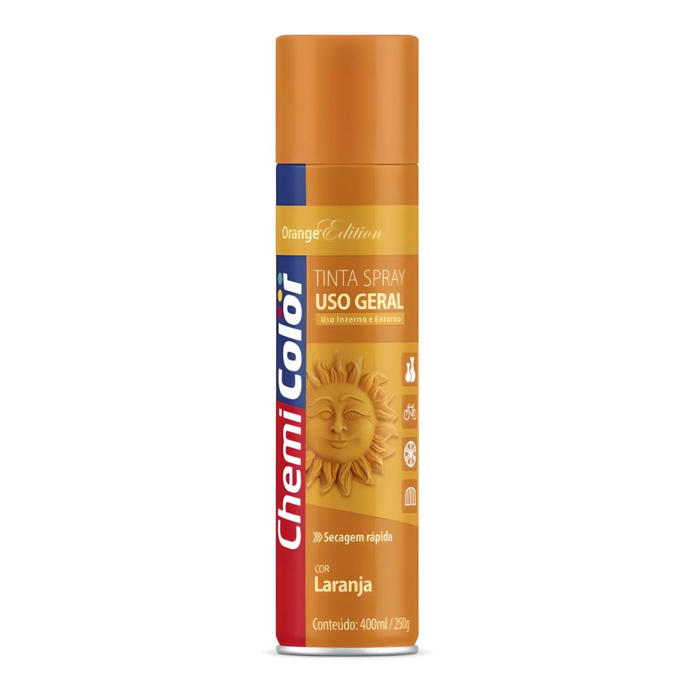 Tinta Spray Laranja 400ml/250g-CHEMICOLOR