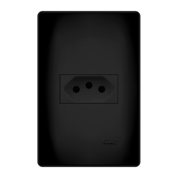 Tomada Preta 2P+T 10A/250V C/P SHP-FAME