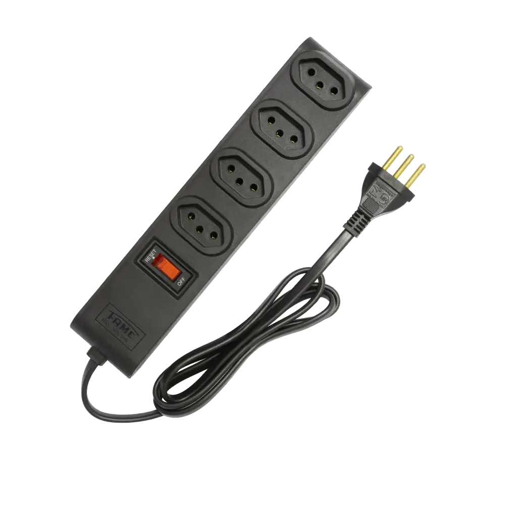 Protetor Eletronico Preto C/4 Tomadas 2P+T 10A/250V C/Cabo 1M-FAME