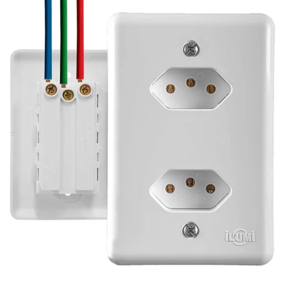 Conjunto Monobloco 2 Tomadas 2P+T 20A Stylus-ILUMI