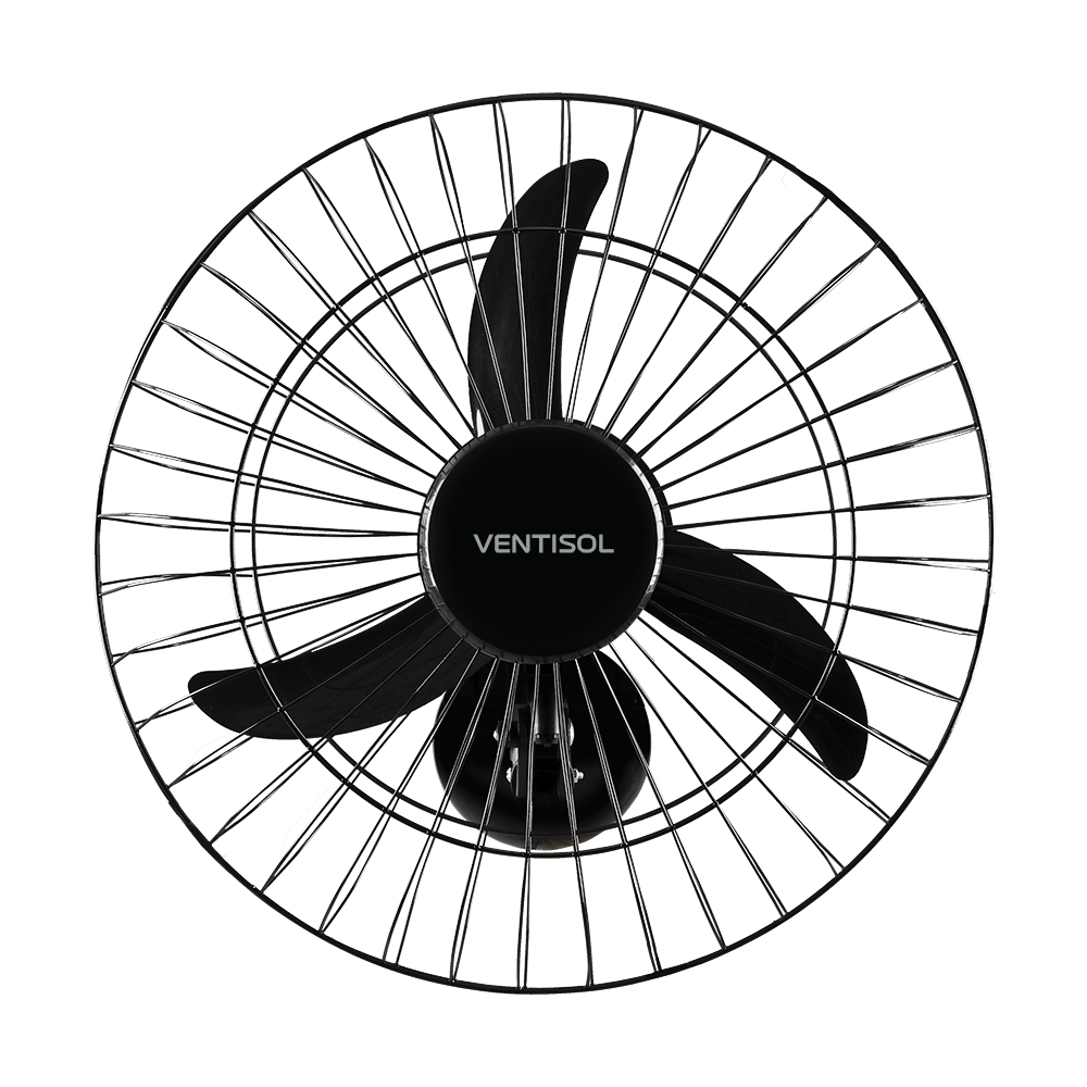 Ventilador de Parede 60Cm Bivolt Preto 3 Pás Premium-VENTISOL