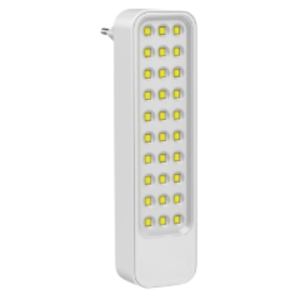 Luminária Emerg. SLIM 30 LEDS 1W 6500K Bat. de Litio c/ Plug Autovolt Unico